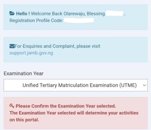 examination year
