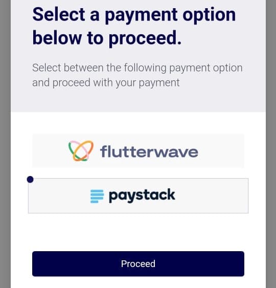 select payment option