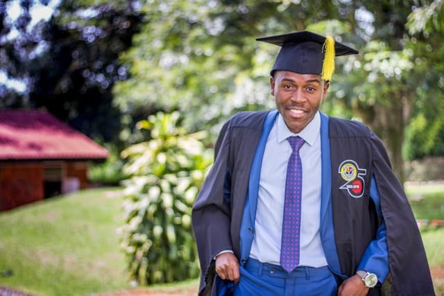 man in graduation cap